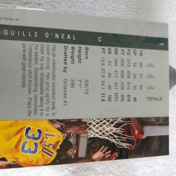 Shaquille O'neal #1 Draft Pick Collection 1992 Four Sport Classic - Picture 3 of 7